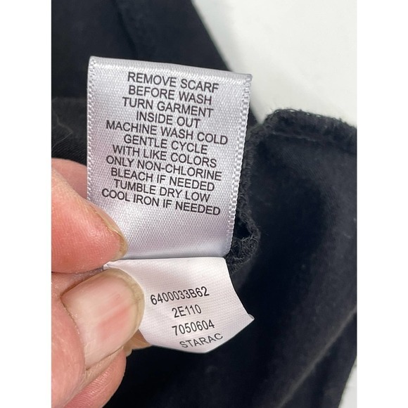 Live and let live blouse with detachable scarf Sz L - Picture 5 of 9